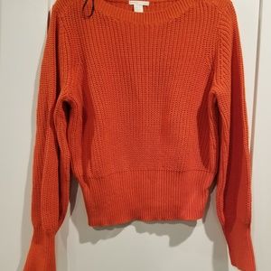H&M Orange Knit Basic Sweater NWOT Size M